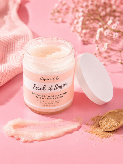Luxurious body scrub with white freesia orchid and vanilla