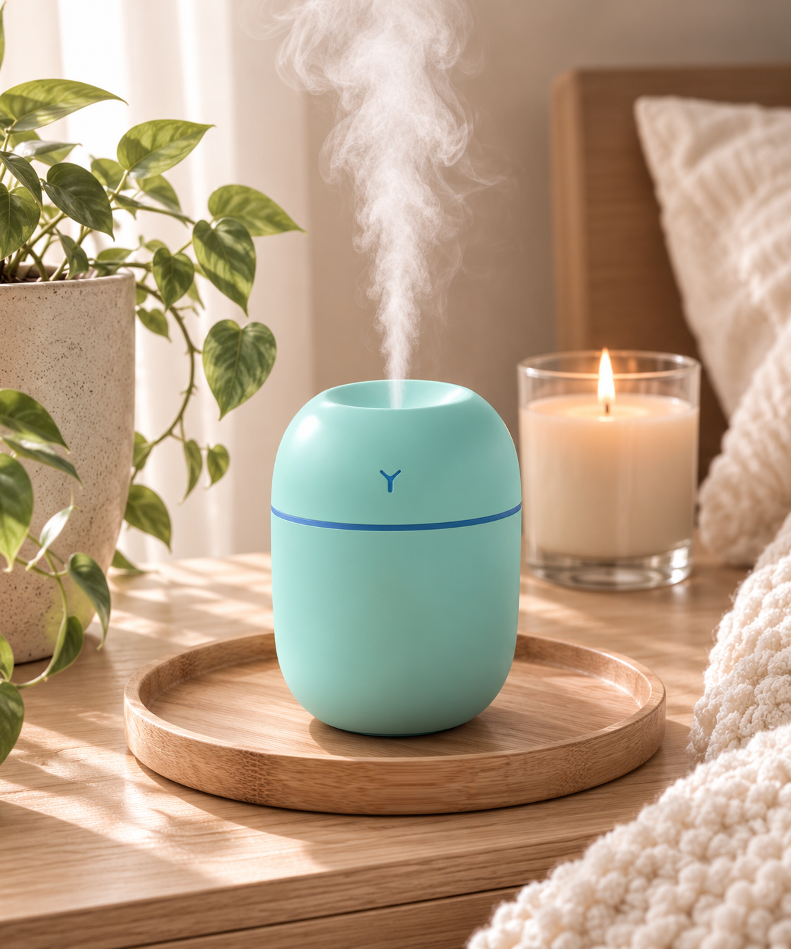 Portable Ultrasonic Humidifier USB Aroma Essential Oil Diffuser LED - Eloria Shop