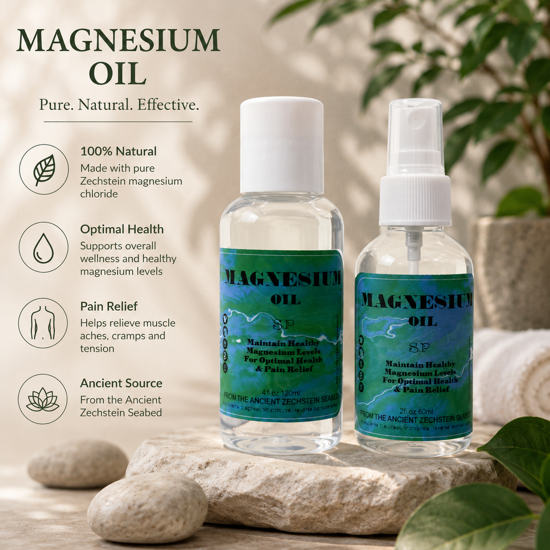 Pure Magnesium Oil Spray And Refill - Eloria Shop