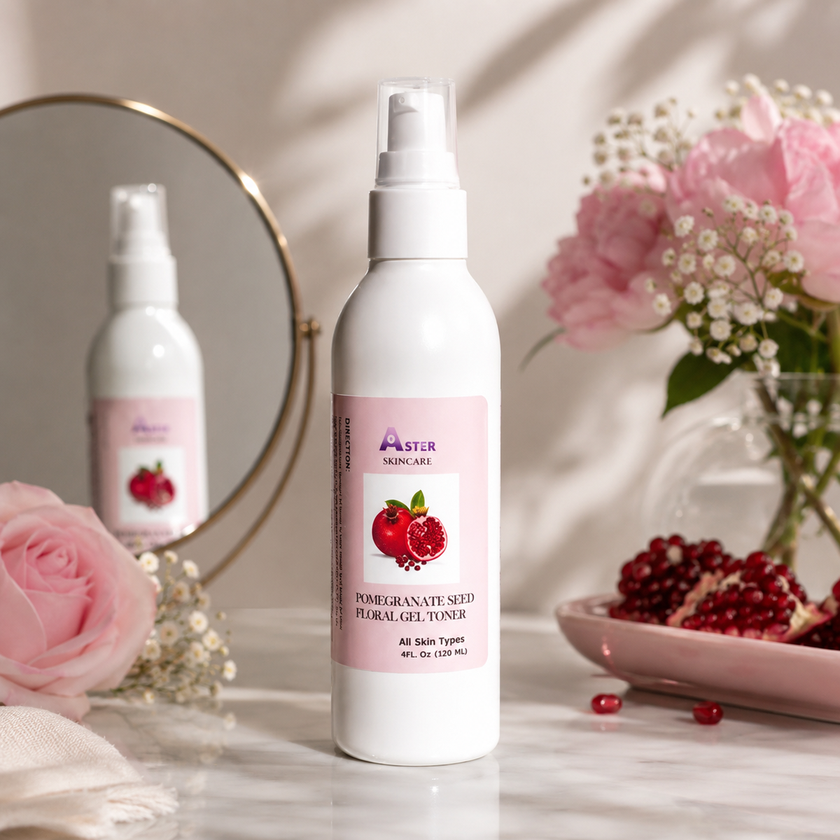 Brightening floral gel toner for radiant skin