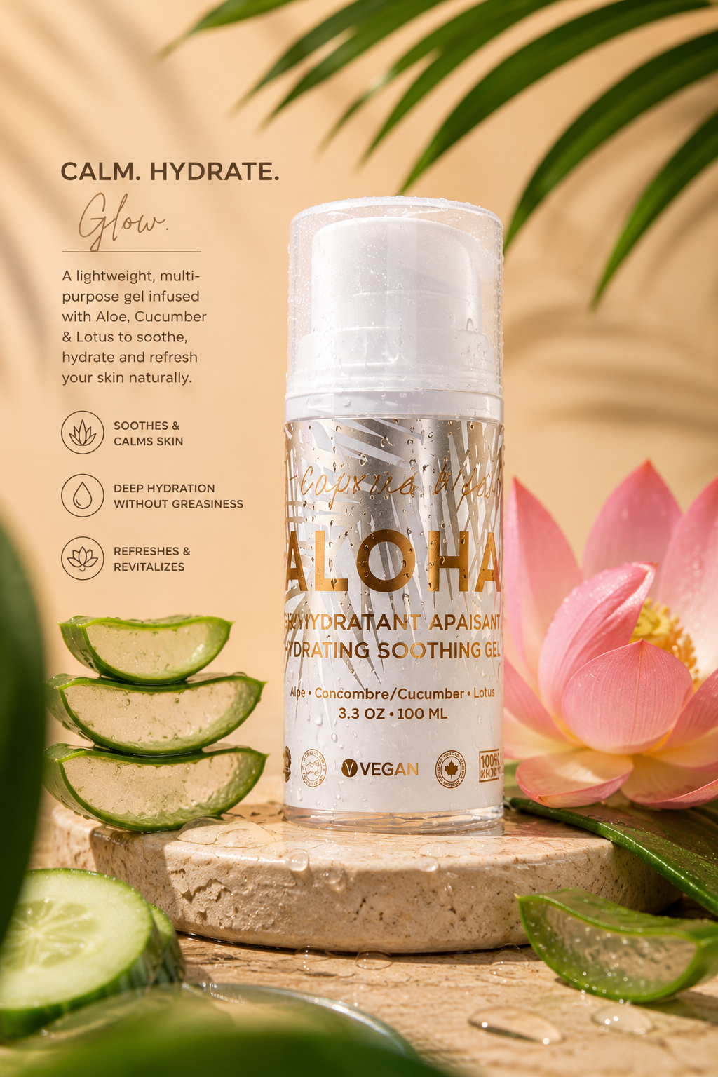 Aloe vera soothing gel for face and body