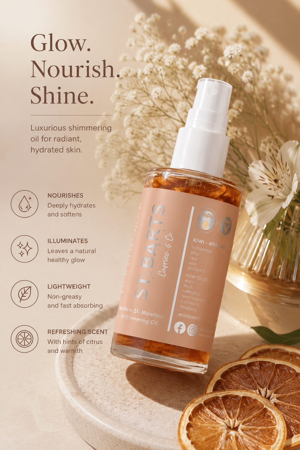 St.Barts - Dry Shimmering Body Oil - Eloria Shop