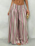 High-Waisted Striped Wide-Leg Pants in pink and green stripes, featuring a wide-leg design and flattering high waist.