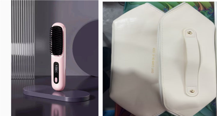 Wireless hair straightener brush for smooth hair