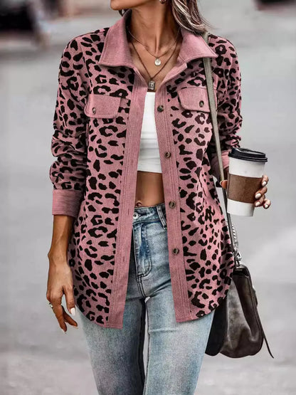 Plus Size Leopard Print Jacket leopard print design