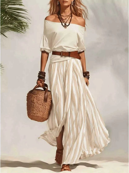 Stylish Off Shoulder Maxi Skirt Set for Effortless Fashion