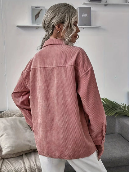 Casual Corduroy Shacket women&