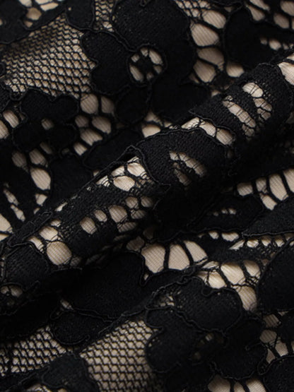 Lace spaghetti strap mini dress lace detail