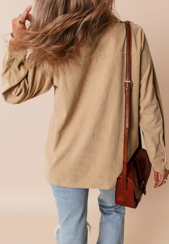 Long Sleeve Frill Shacket women&