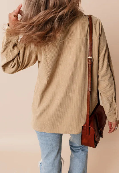 Long Sleeve Frill Shacket women&