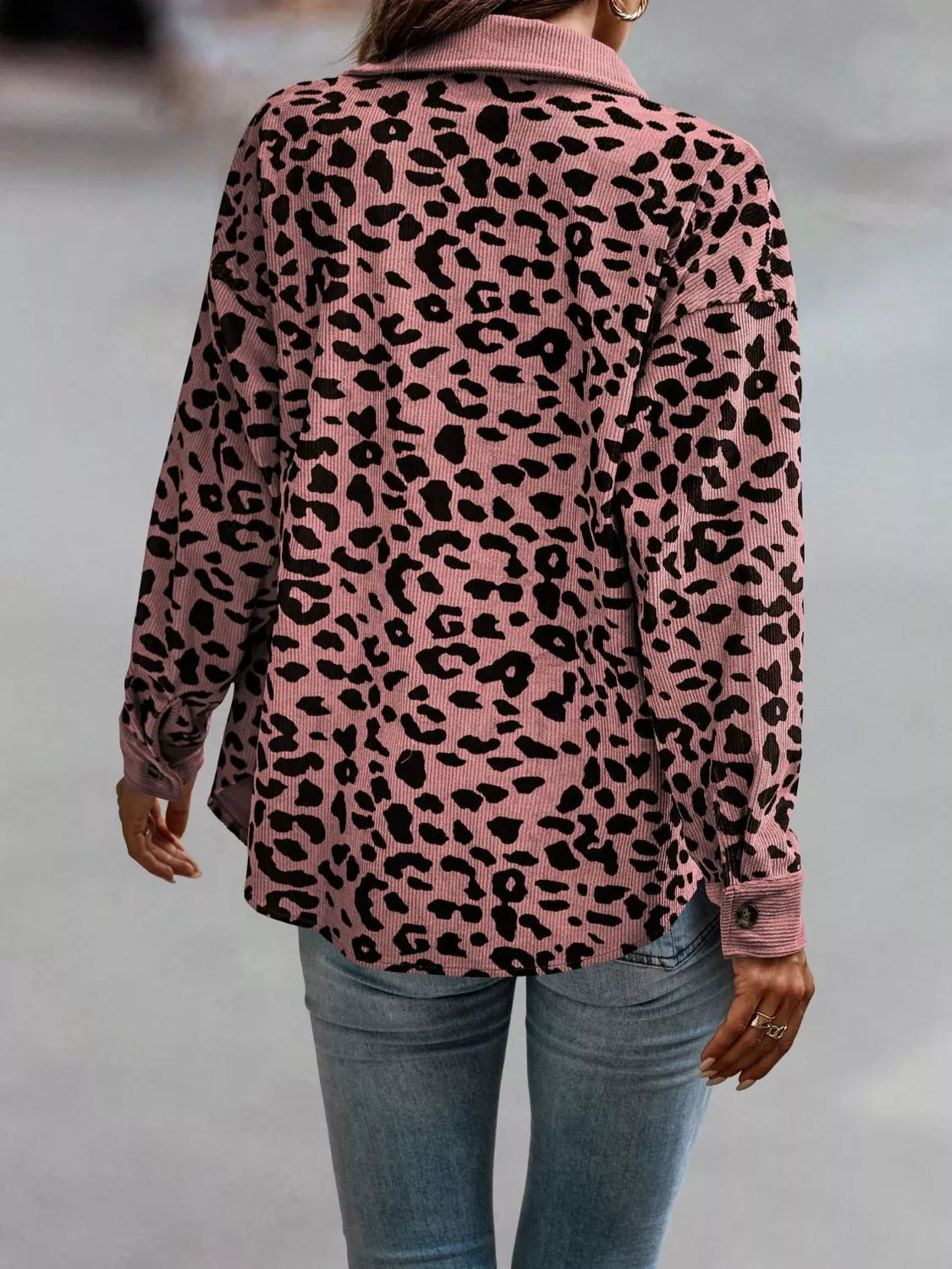 Plus Size Leopard Print Jacket leopard print design