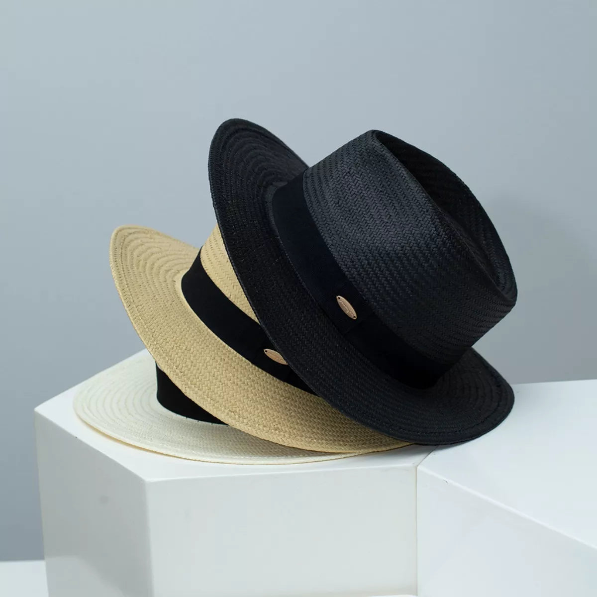 Stylish Straw Boater Hat straw design