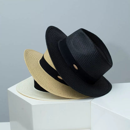 Stylish Straw Boater Hat straw design