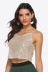 Sequin Cropped Cami V-neck design