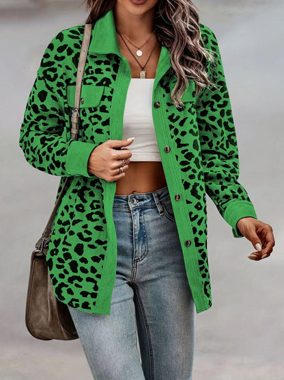 Plus Size Leopard Print Jacket leopard print design