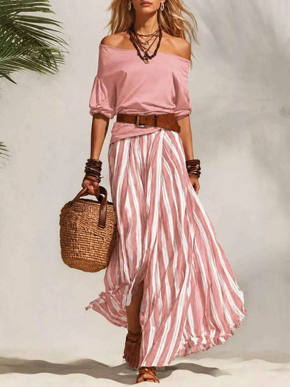 Stylish Off Shoulder Maxi Skirt Set for Effortless Fashion