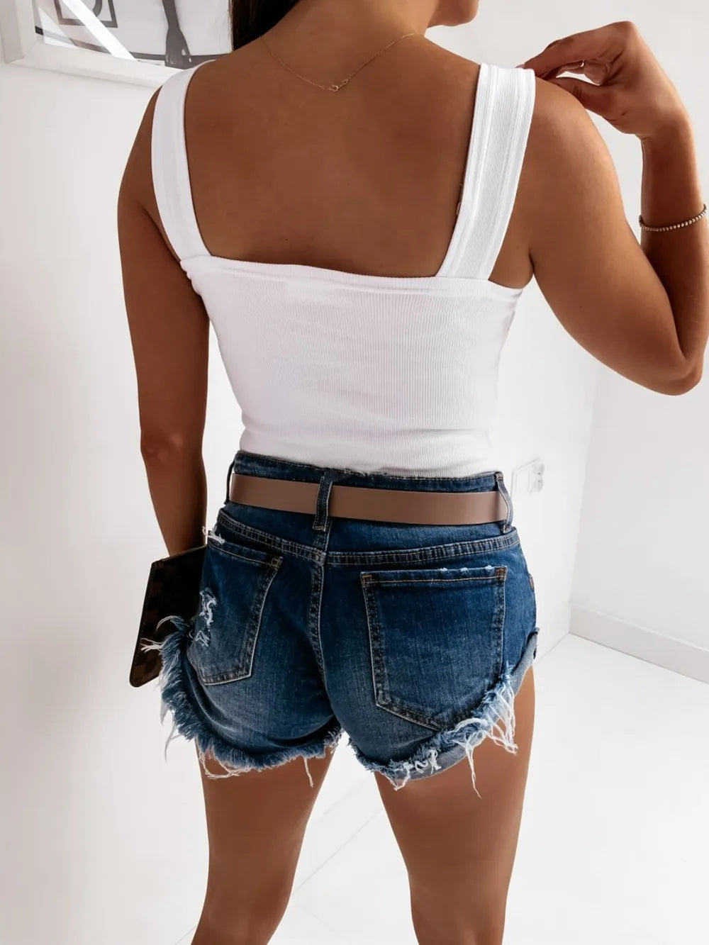 Square Neck Wide Strap Tank wide strap detail