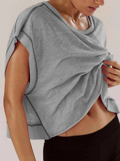 Stylish Cutout Back Short Sleeve T-Shirt for Effortless Chic