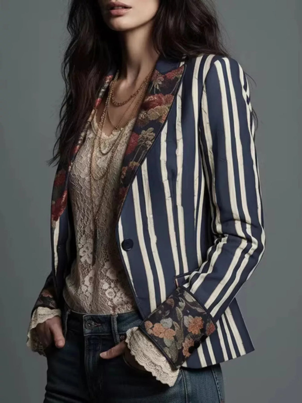 Slim Fit Floral Blazer – Women&