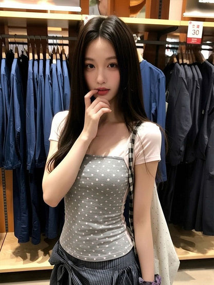 Korean Style Polka Dot T-Shirt polka dot pattern