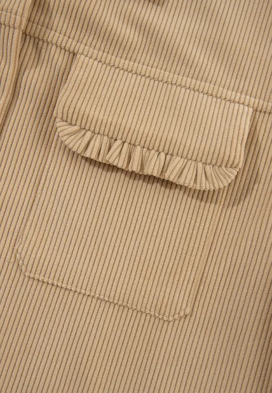 Long Sleeve Frill Shacket women&