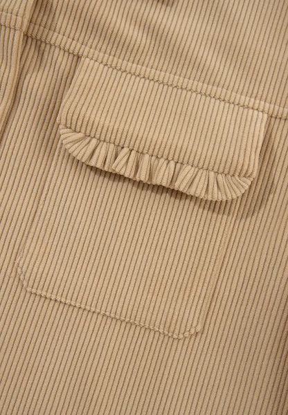 Long Sleeve Frill Shacket women&