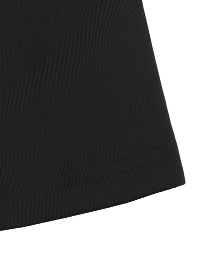 black lace detail cap-sleeve t-shirt