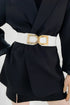 Double D Buckle PU Belt double buckle detail