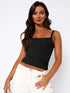 Lace Trim Straight Neck Cami lace trim detail