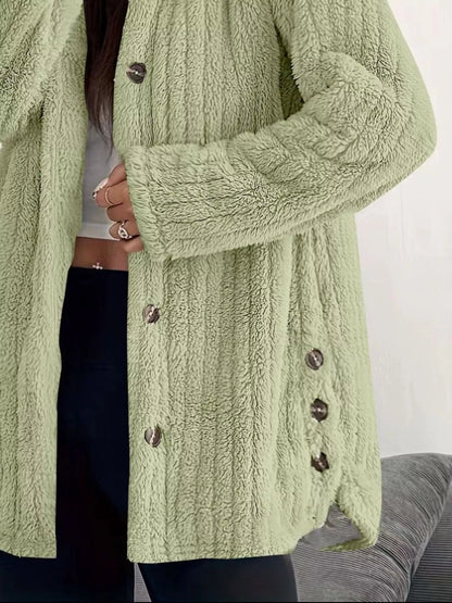 Plus Size Fleece Hooded Jacket women&