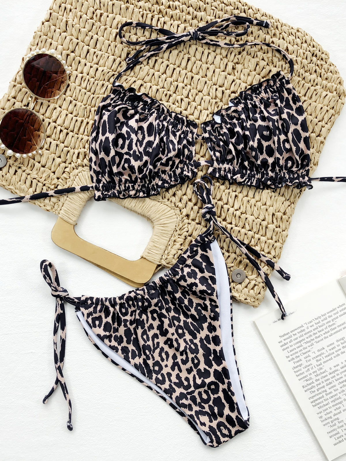 Frill Halter Neck Bikini Set – Women&