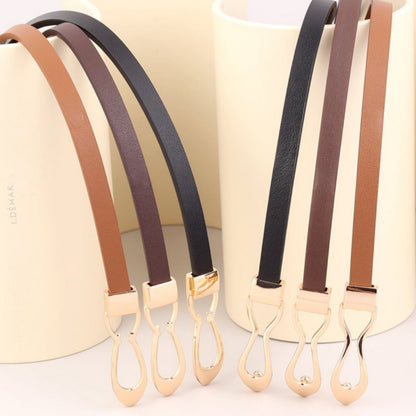Stylish Skinny Leather Belt – Women&