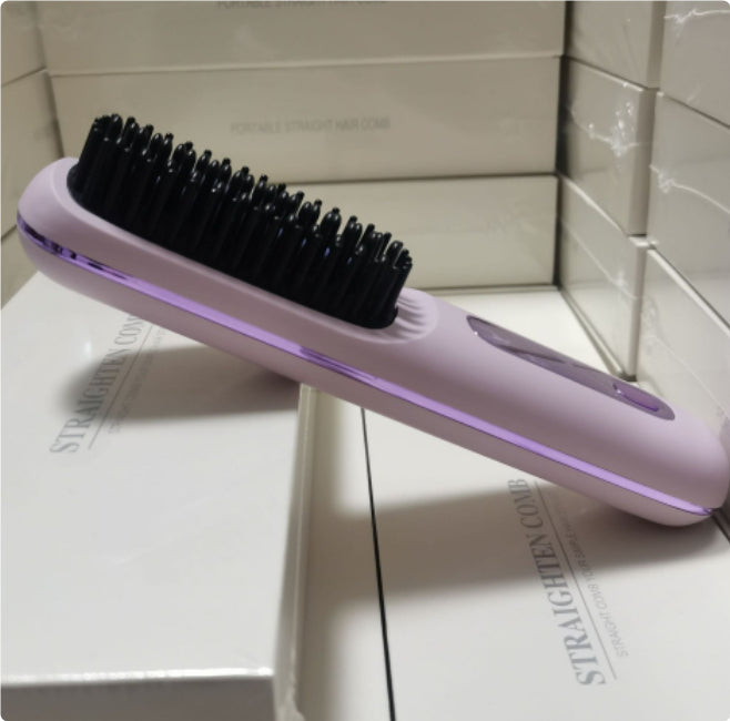Wireless hair straightener brush for smooth hair