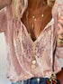 Elevate Your Style with Our Elegant Lace Tie-Neck Blouse