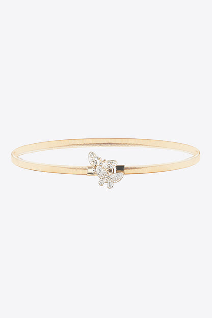 Rhinestone Butterfly Belt featuring a sparkling butterfly design on a gold band, perfect fashion accessory.