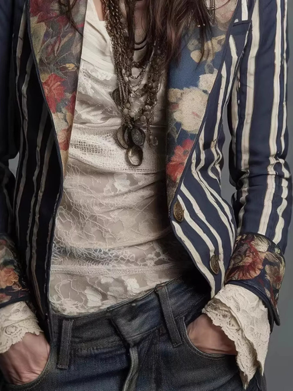 Slim Fit Floral Blazer – Women&