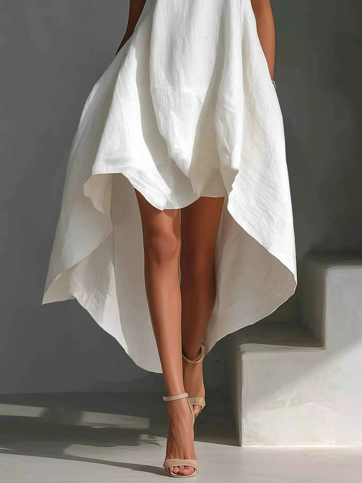 Effortlessly Chic Asymmetrical Sleeveless Dress for Any Occasion