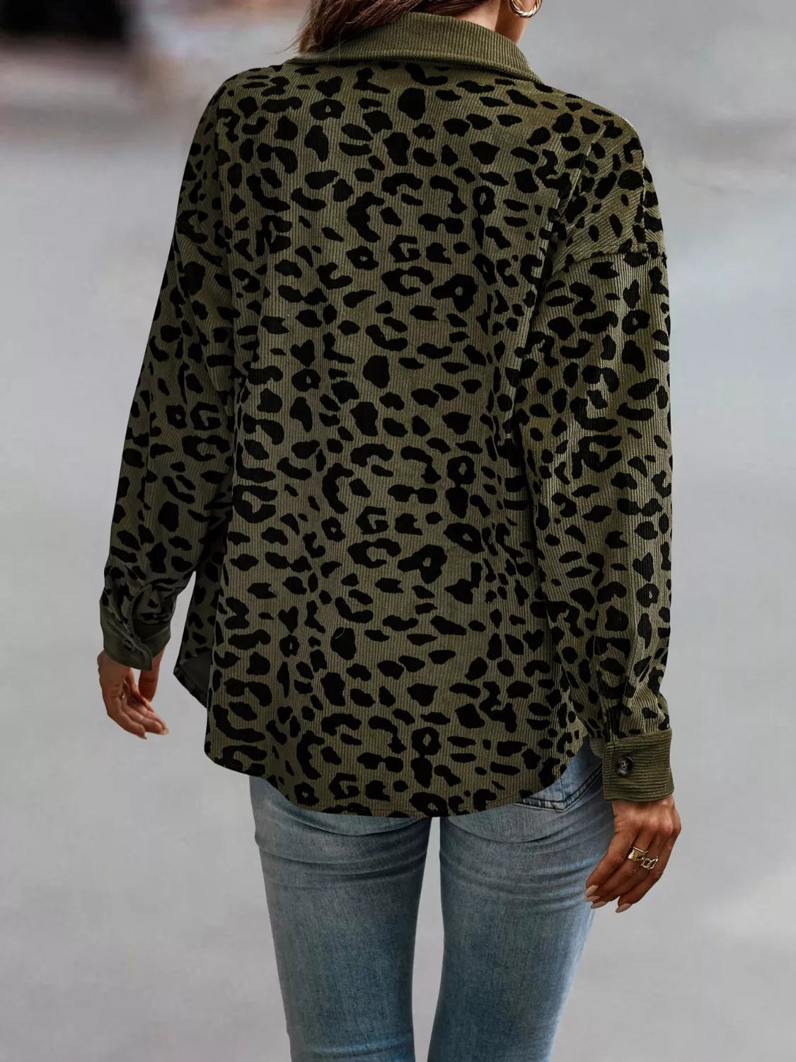 Plus Size Leopard Print Jacket leopard print design