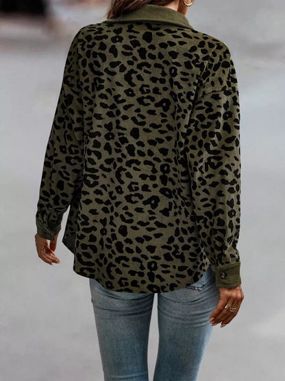 Plus Size Leopard Print Jacket leopard print design