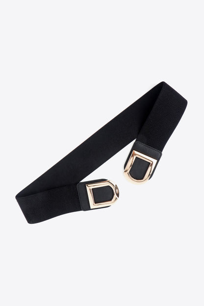 Double D Buckle PU Belt double buckle detail