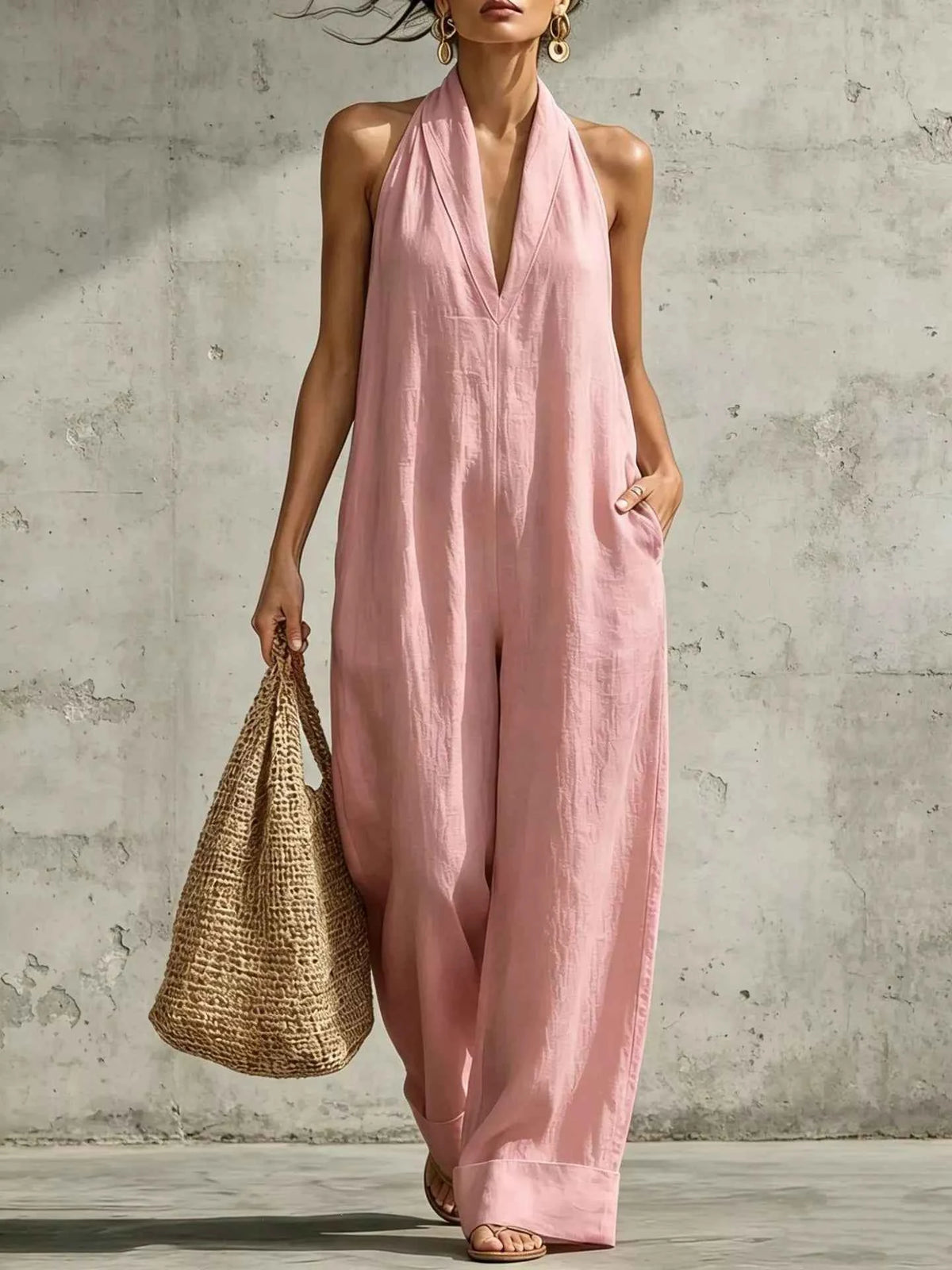 Elegant Plus Size Halter Jumpsuit: Effortless Style and Confidence for Every Occasion