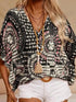 Printed V-Neck Half Sleeve Top printed design