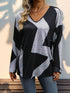 Color Block V-Neck T-Shirt color block design