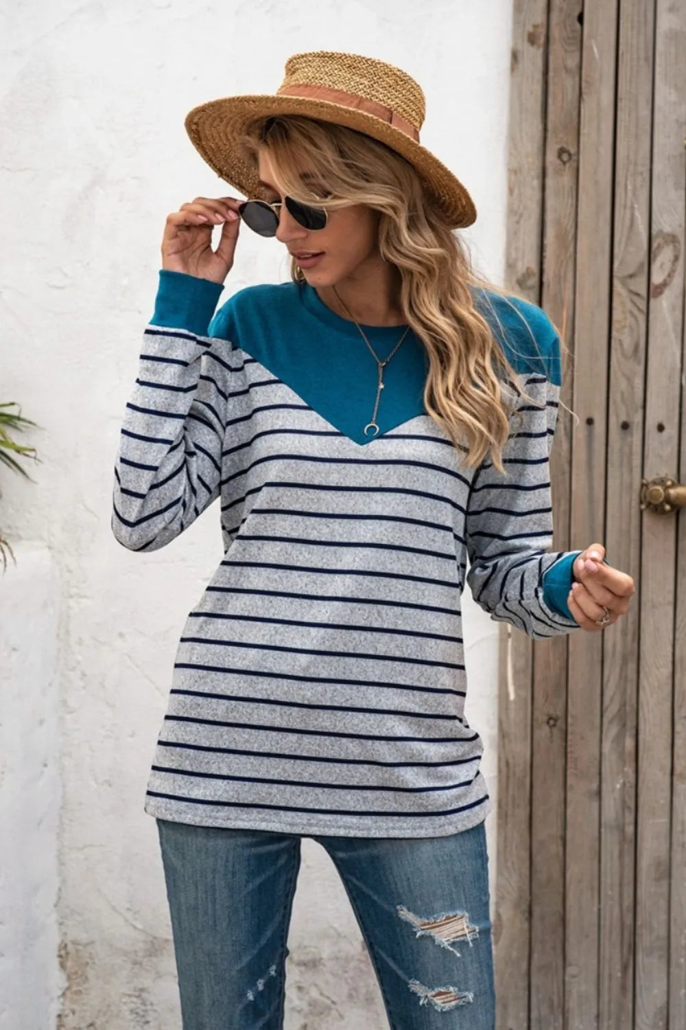 Striped Long Sleeve T-Shirt long sleeve detail