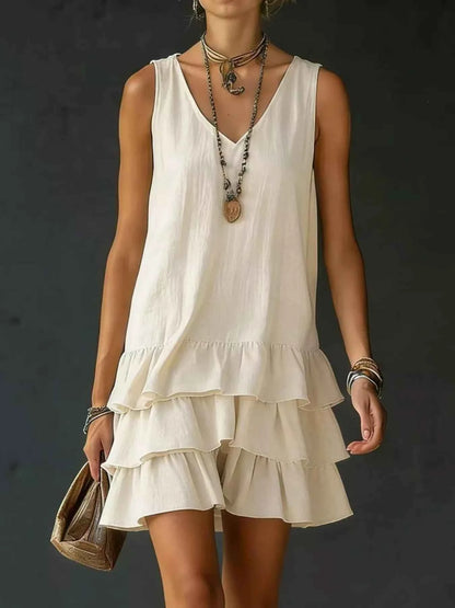 Elevate Your Wardrobe with Our Plus Size Ruffled Hem V-Neck Dress