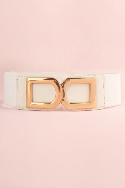 Double D Buckle PU Belt double buckle detail