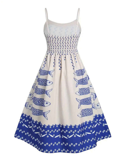 Sardine Print Midi Dress: Effortless Elegance for Every Occasion