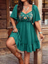 Embroidered Flutter Sleeve Mini Dress