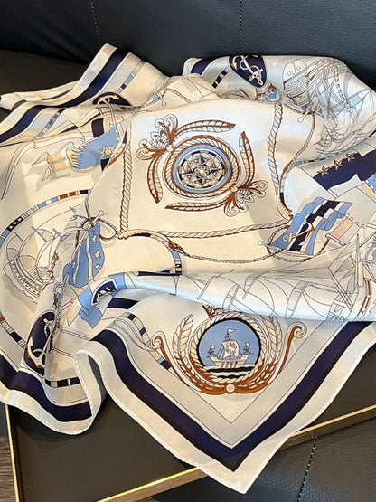 Nautical Print Silk Scarf silk fabric