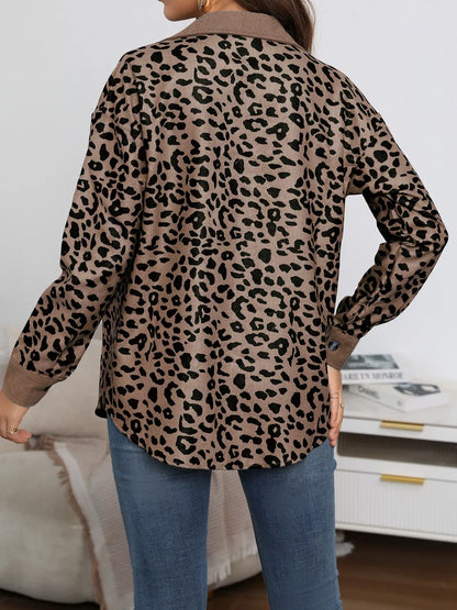 Plus Size Leopard Print Jacket leopard print design